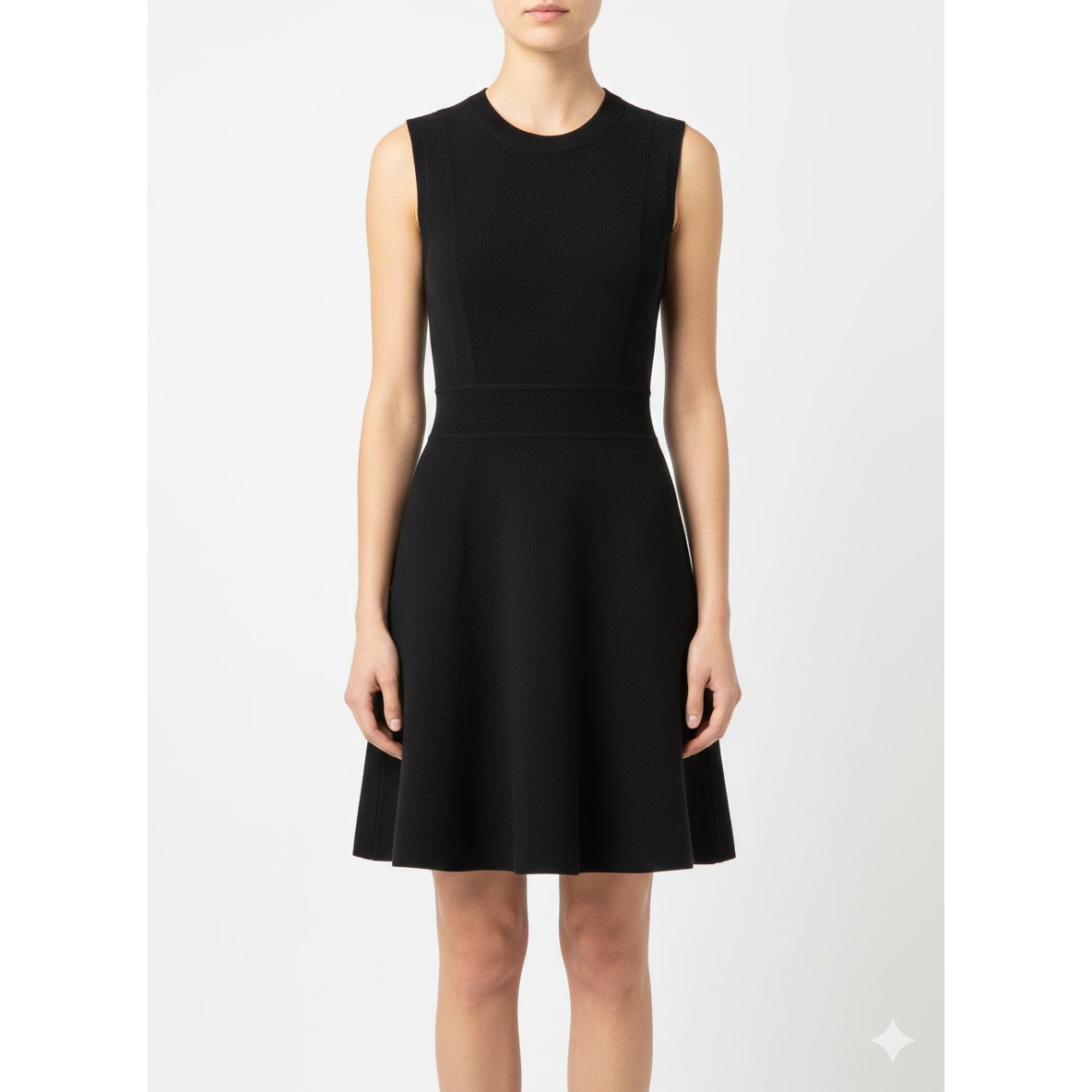 Theory Black Wool Sleeveless A Line Midi Dress Womens Size P Petite Xs 0-2 New